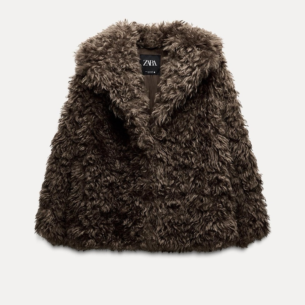 ZARA FAUX FUR SHORT COAT ZW COLLECTION